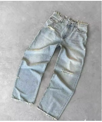 Schwarz/Graue Baggy Jeans Retro