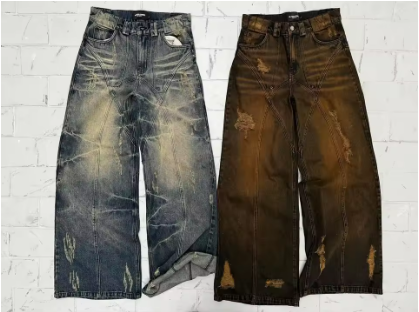 Y2K style washed baggy jeans