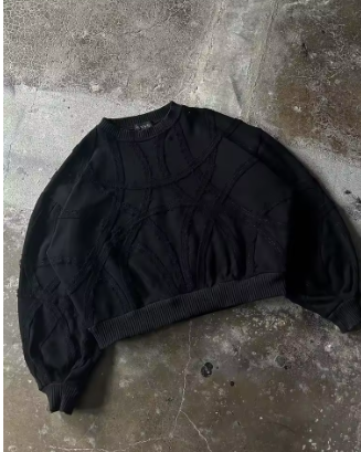 Retro Black Gothic Sweatshirt for Men and Women