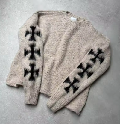 Men's Retro Personalized Crossover Wool Sweater