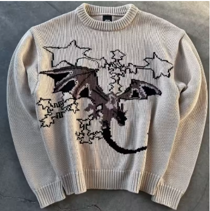 Men's Crew Neck Aviation Sweater Loose Streetwear