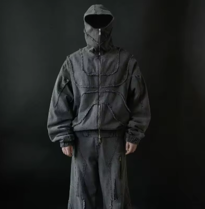 Veste à capuche zippée Y2K Ninja Harajuku pour hommes et femmes