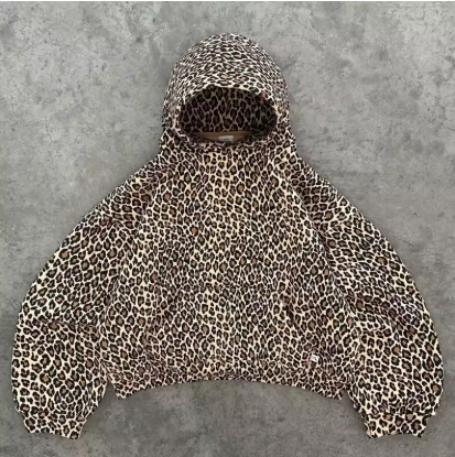 Sweat à capuche a motif léopard pour femme et homme