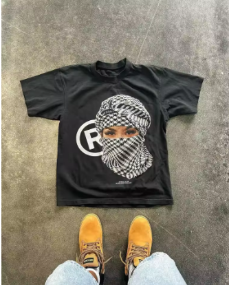 Women's graphic t-shirt with balaclava