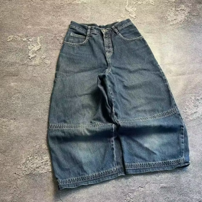 Pantalon droit en denim surdimensionné américain