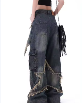 Vintage Baggy Jeans mit geradem Bein für Damen und Herren