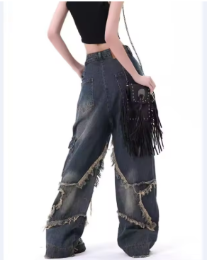 Vintage Baggy Jeans mit geradem Bein für Damen und Herren